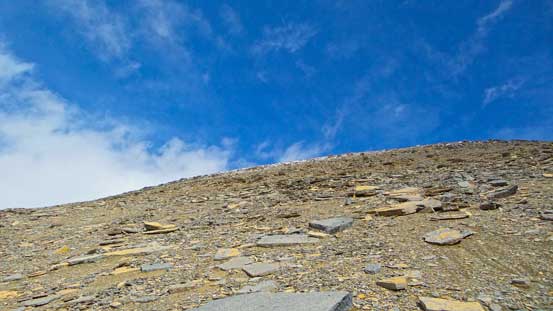 Oh the scree slog.... Hundreds of meters of this