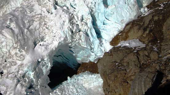 A huge ice cave... Probably not the greatest place to go explore..