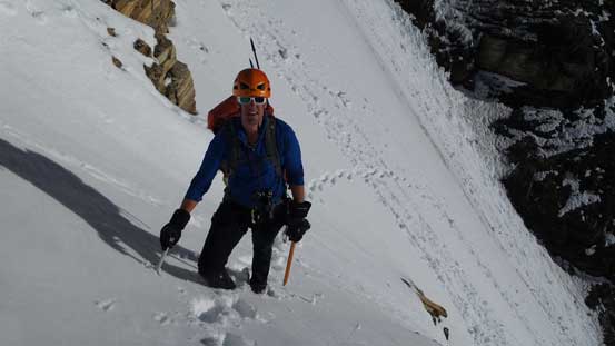 Vern exiting the 2nd couloir