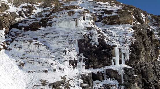 Icicles that'll melt out soon during the day.
