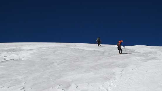 We took a short-cut line up Woolley's north slope rather than going all the way to the col