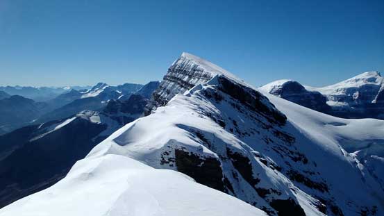 Looking ahead up the narrow section of Woolley's north ridge
