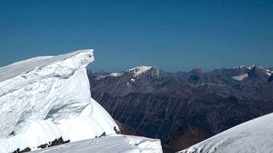 Mt. Mary Vaux showed up behind the summit cornice.