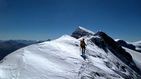 Vern descending the summit ridge