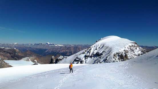 And, down the north slopes. Diadem Peak in the background would be our next objective