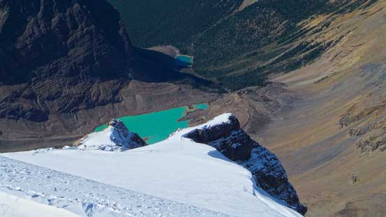 A neat glacial lake way down below