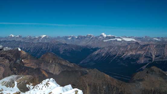 Front range giants including Unwin, Mary Vaux, Warren and Brazeau