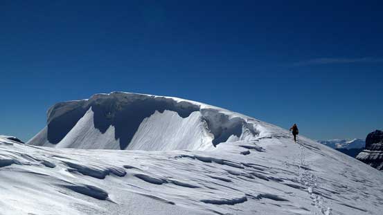 Ascending back to the false summit