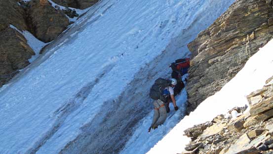 Almost finishing the 2nd couloir