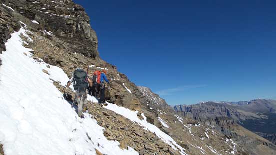 Starting the diagonal traverse