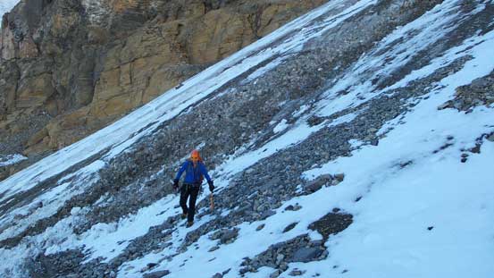 Vern finishing the 1st couloir. We didn't get a photo of the hardest part.. 