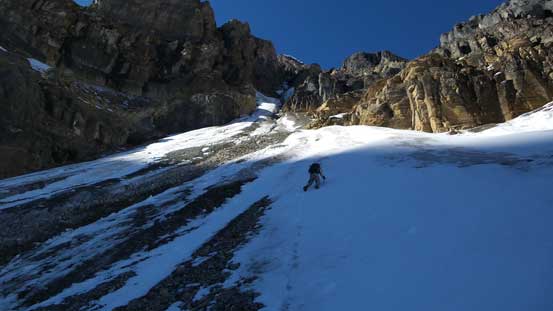 Ben in the 1st couloir. 