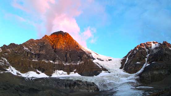 Woolley and Diadem at alpenglow the following morning