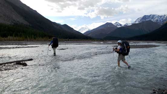 Easily crossed Sunwapta River