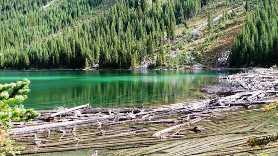 Deep green colour in the first Connor Lake