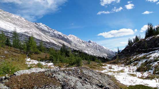 Looking back from a small plateau.