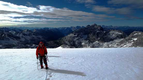 Mike ascending the south glacier.