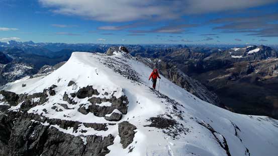 Mike ascending towards the false summit