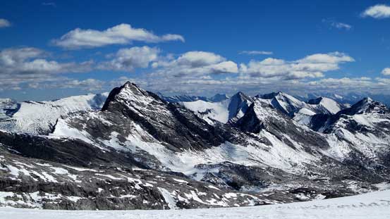 Mt. Connor is the slabby peak on left - another technical one.