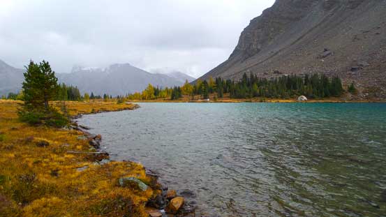 Arriving at the upper Fish Lake. 