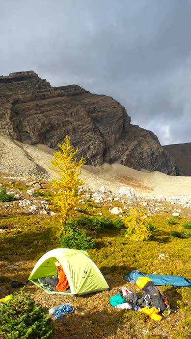 This would be our home - right at the base of our ascent route. 