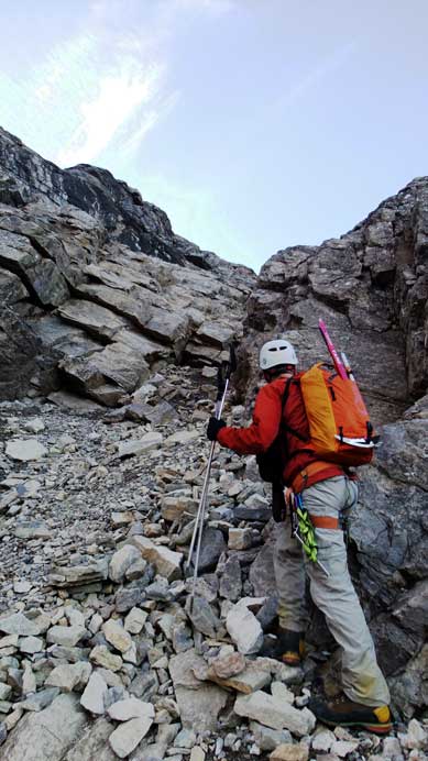 After scree bashing up a pile of loose crap we started scrambling