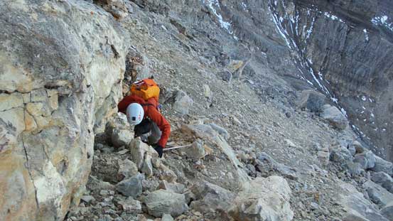Ben ascending a series of ledges
