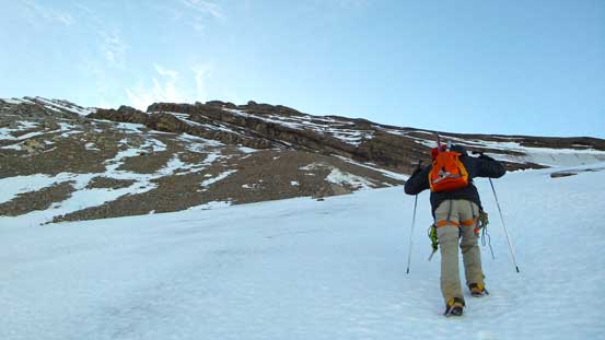 Ben kicking-step up the glacier.