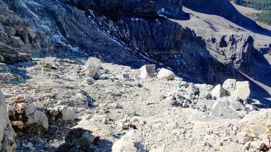 This is the long light-brown bench. We'd traverse all the way to its end