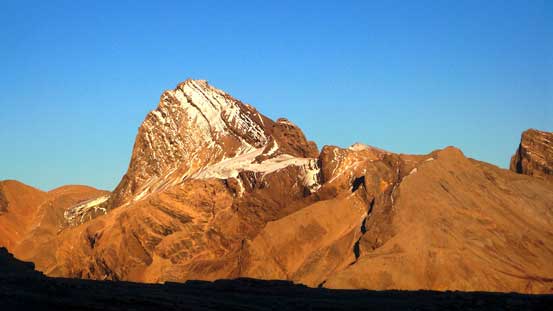 Evening view of our objective - it's a huge mountain... 