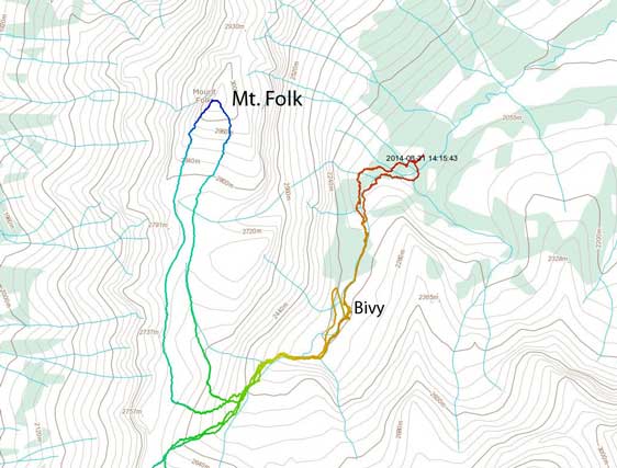 Mt. Folk scramble route