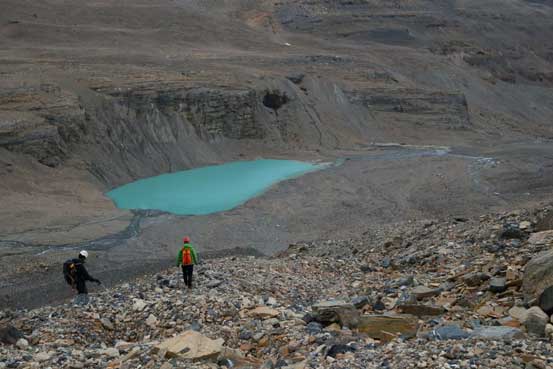 Me and Vern descending back to camp. Photo by Ben N