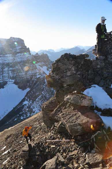 Me checking the view from the summit "mushroom". Photo by Ben