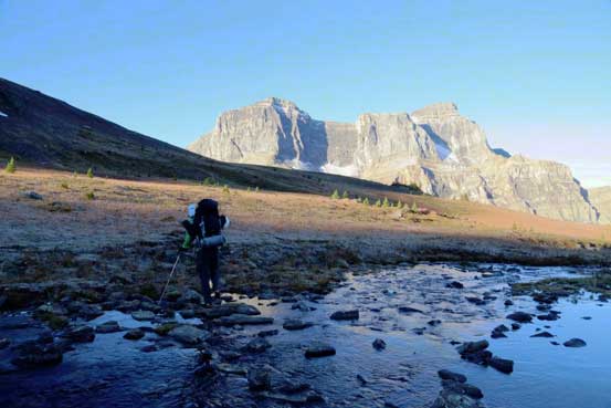 Me crossing a stream. Photo by Ben