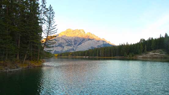 Cascade Mountain in morning glow.