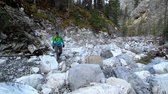 And then came the boulders - fun for a while, not so much for hours...