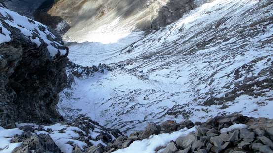 The north side was an overhanging drop-off. No wonder why Kane says Girouard being "not a scramble" in this Inglismaldie's page...