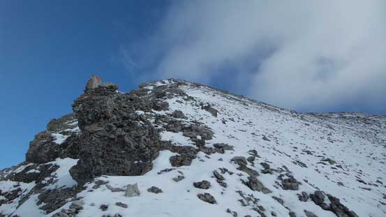 The broad summit ridge