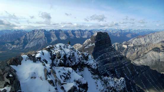 Looking back along the summit ridge