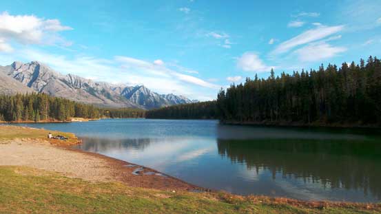 Tourists' view of Johnson Lake