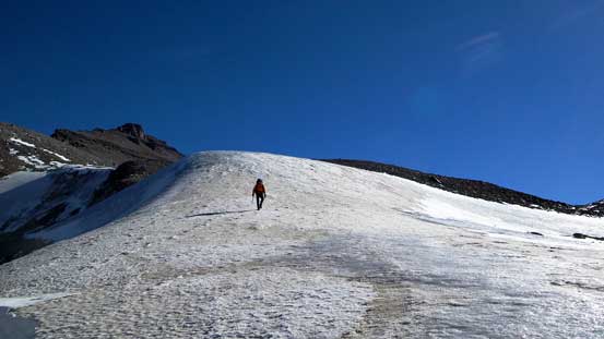 Raff starting the glacier.
