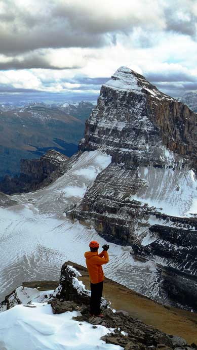 Raff taking pictures with Mt. Cline behind