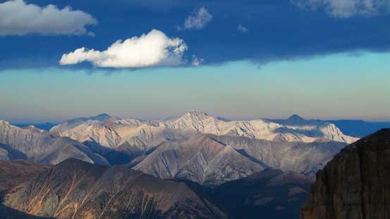 Allstones Peak in David Thompson Country. I haven't heard anybody succeeding on this peak and I still don't know the route.