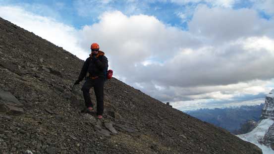 Scree skiing was fast