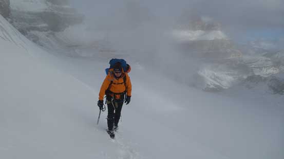 Almost at the col. As you can see weather was closing in again...