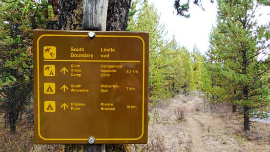 A sign indicating we were on South Boundary Trail