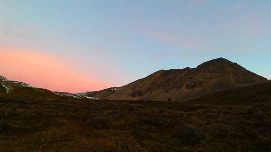 Morning view of out objective, Flat Ridge