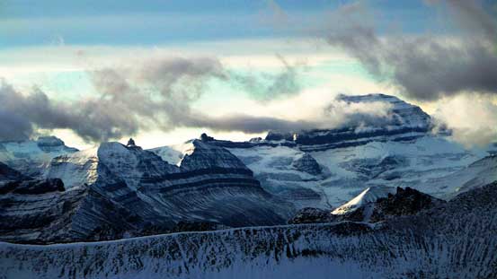 Mt. Saskatchewan decided to show up after being soaked in clouds on Saturday