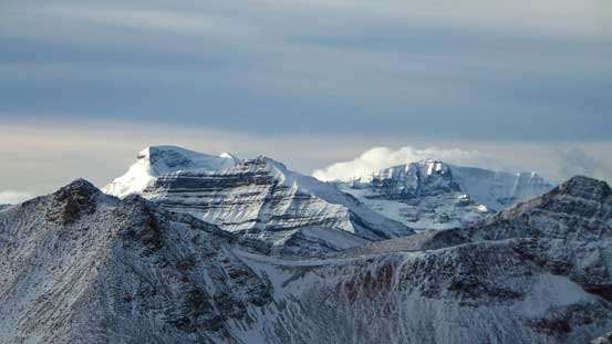 Mt. Athabasca and Mt. Andromeda, with Nigel Peak in front. Very unusual view of Nigel though.