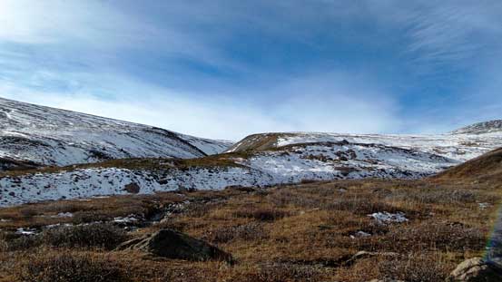 After packing up, firstly we had to slog up and over Marble's shoulder